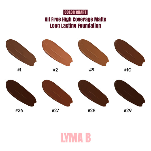 Fond de Teint Oil Free Haute Couvrance Longue Tenue – LYMA B